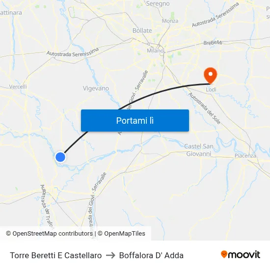 Torre Beretti E Castellaro to Boffalora D' Adda map