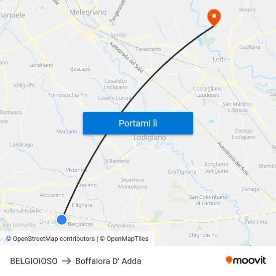 BELGIOIOSO to Boffalora D' Adda map