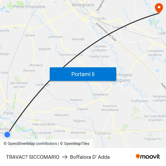 TRAVAC? SICCOMARIO to Boffalora D' Adda map