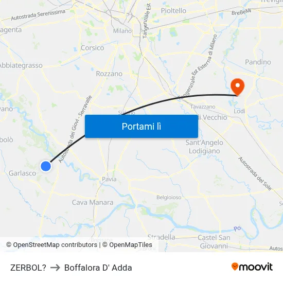 ZERBOL? to Boffalora D' Adda map