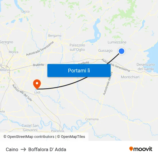 Caino to Boffalora D' Adda map