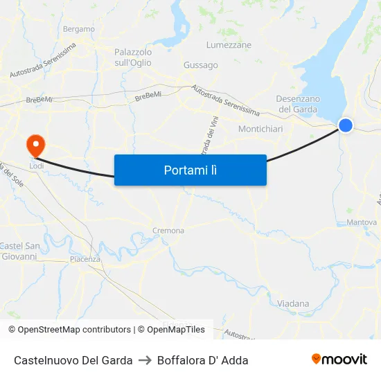 Castelnuovo Del Garda to Boffalora D' Adda map