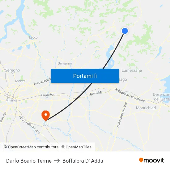 Darfo Boario Terme to Boffalora D' Adda map