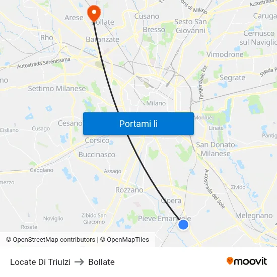 Locate Di Triulzi to Bollate map