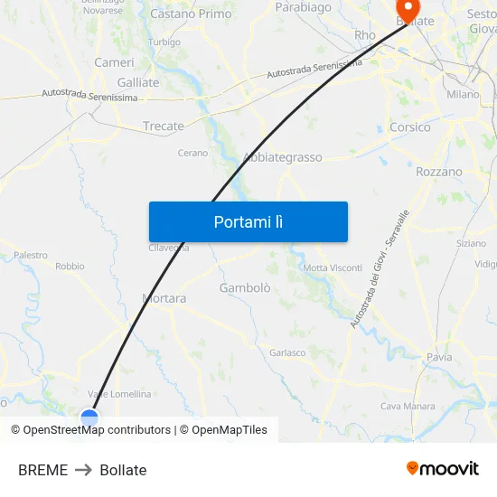 BREME to Bollate map