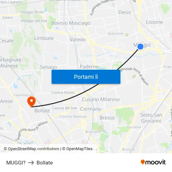 MUGGI? to Bollate map