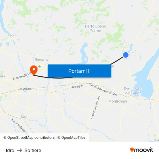 Idro to Boltiere map