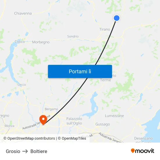 Grosio to Boltiere map