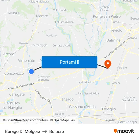Burago Di Molgora to Boltiere map