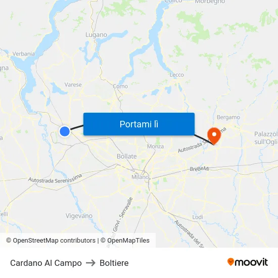 Cardano Al Campo to Boltiere map