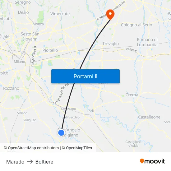 Marudo to Boltiere map