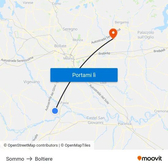 Sommo to Boltiere map