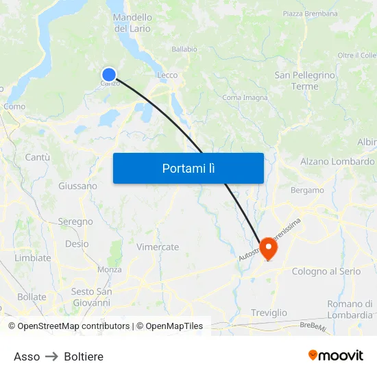 Asso to Boltiere map