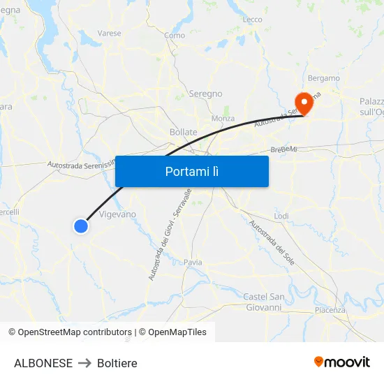 ALBONESE to Boltiere map
