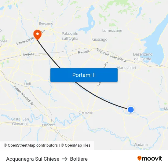 Acquanegra Sul Chiese to Boltiere map