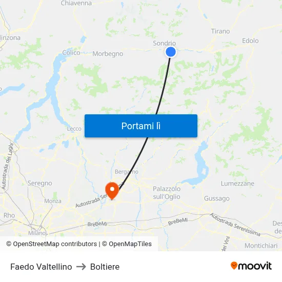 Faedo Valtellino to Boltiere map