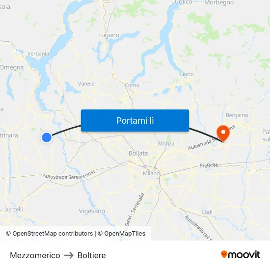 Mezzomerico to Boltiere map