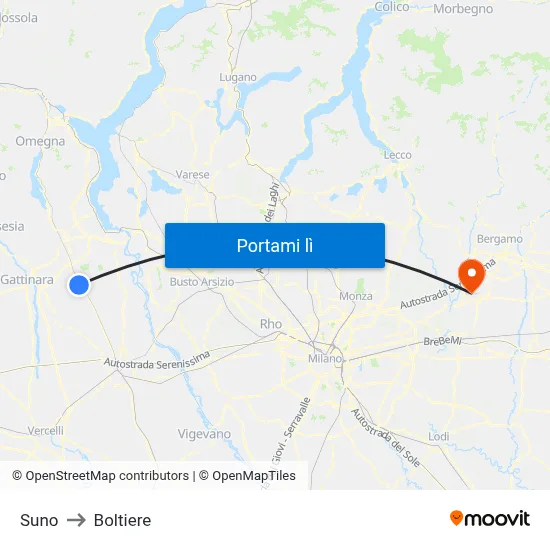 Suno to Boltiere map