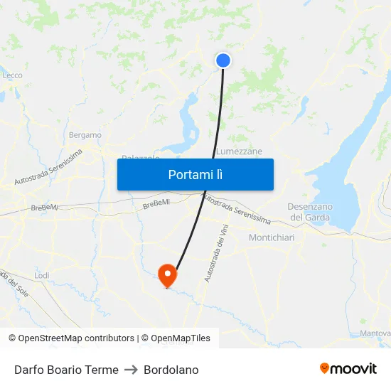 Darfo Boario Terme to Bordolano map
