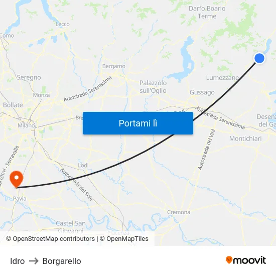 Idro to Borgarello map
