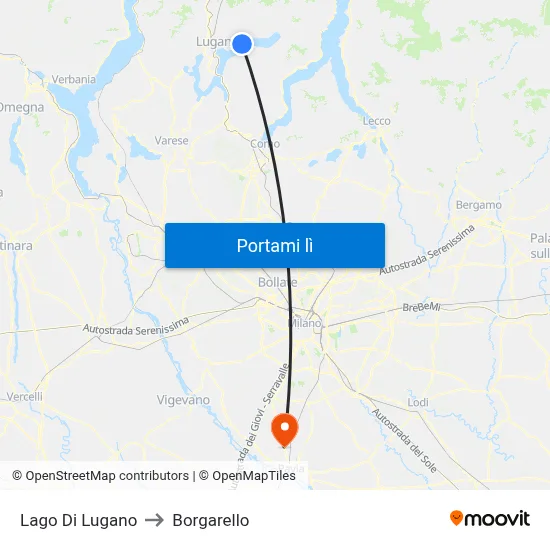 Lago Di Lugano to Borgarello map