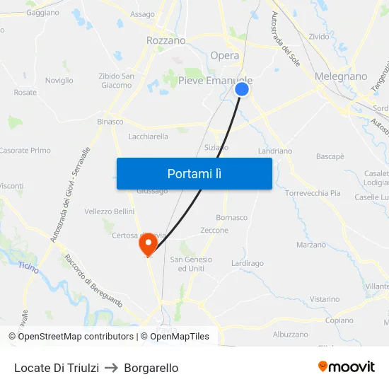 Locate Di Triulzi to Borgarello map