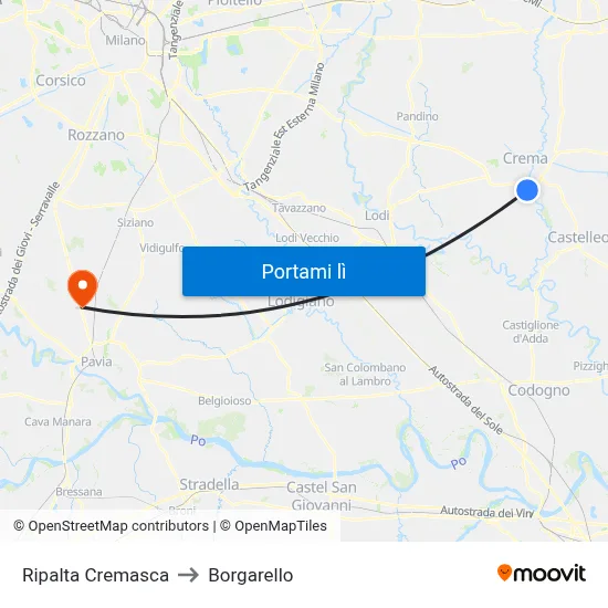 Ripalta Cremasca to Borgarello map