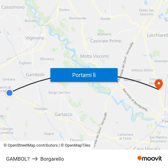 GAMBOL? to Borgarello map