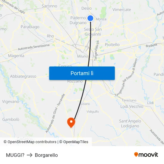 MUGGI? to Borgarello map