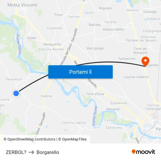 ZERBOL? to Borgarello map