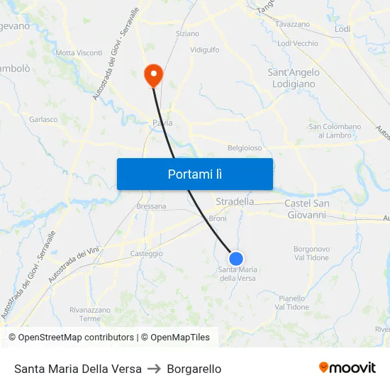 Santa Maria Della Versa to Borgarello map