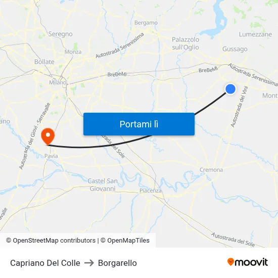Capriano Del Colle to Borgarello map