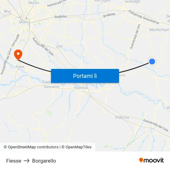 Fiesse to Borgarello map