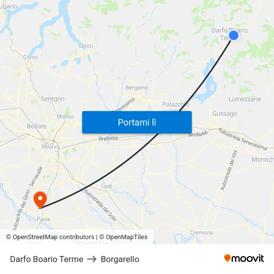 Darfo Boario Terme to Borgarello map