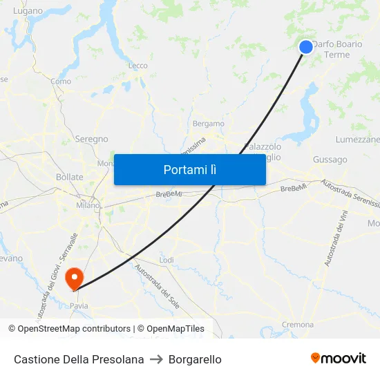 Castione Della Presolana to Borgarello map