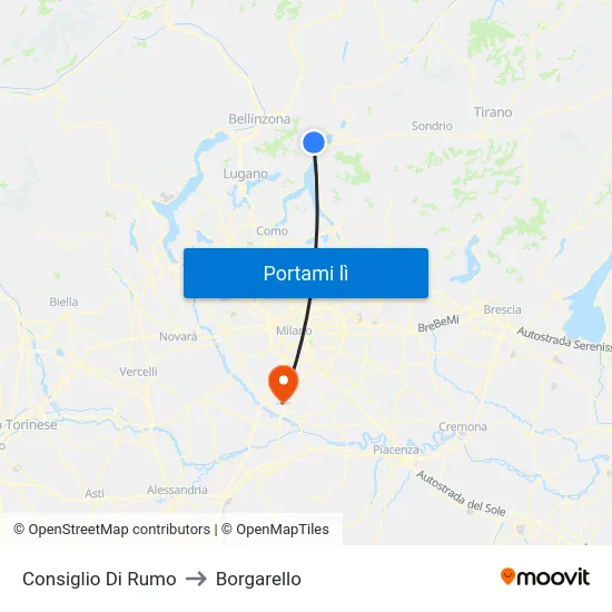 Consiglio Di Rumo to Borgarello map
