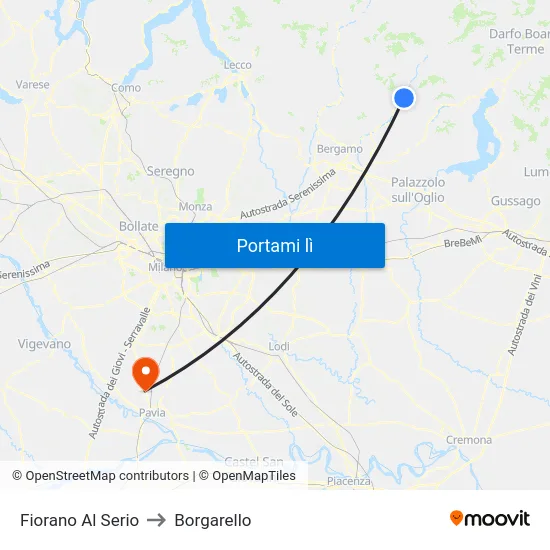 Fiorano Al Serio to Borgarello map