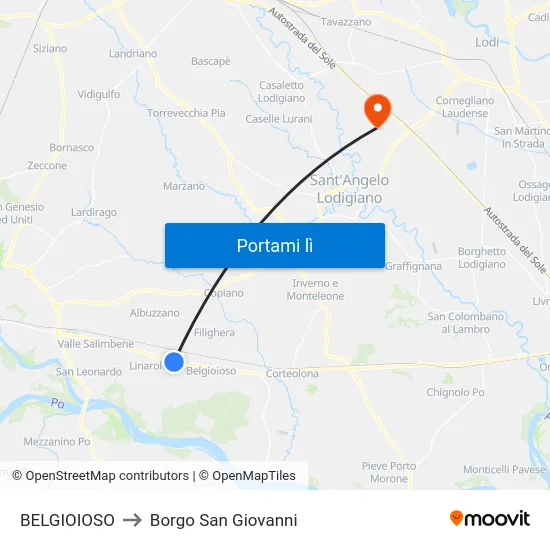BELGIOIOSO to Borgo San Giovanni map
