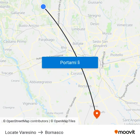 Locate Varesino to Bornasco map