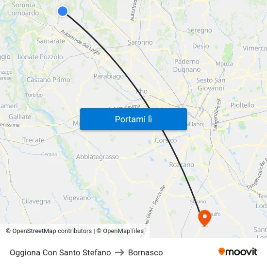 Oggiona Con Santo Stefano to Bornasco map