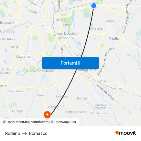 Rodano to Bornasco map
