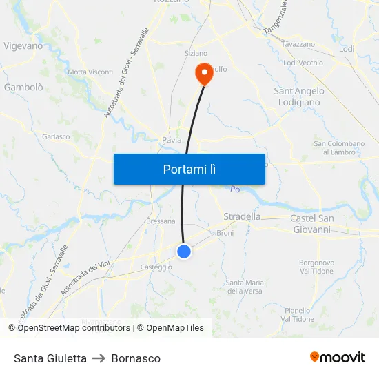 Santa Giuletta to Bornasco map