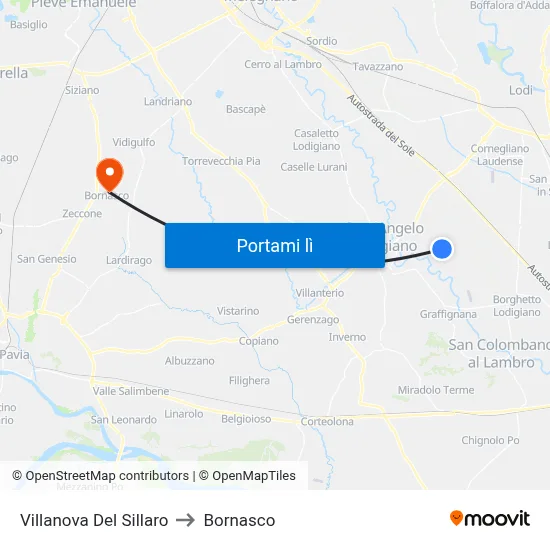 Villanova Del Sillaro to Bornasco map