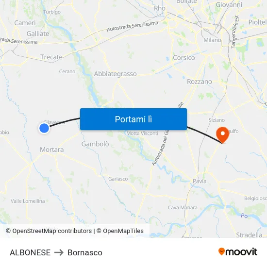 ALBONESE to Bornasco map