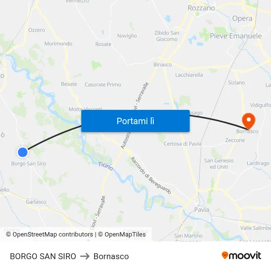 BORGO SAN SIRO to Bornasco map