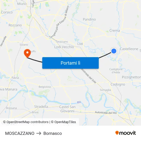 MOSCAZZANO to Bornasco map