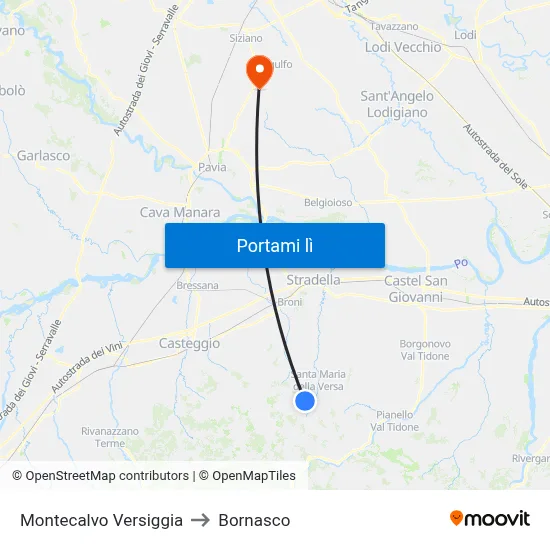 Montecalvo Versiggia to Bornasco map