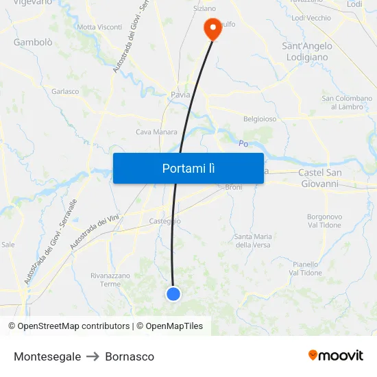 Montesegale to Bornasco map