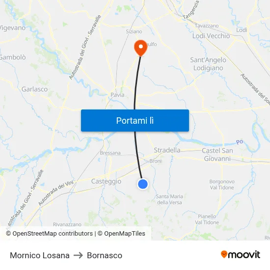 Mornico Losana to Bornasco map