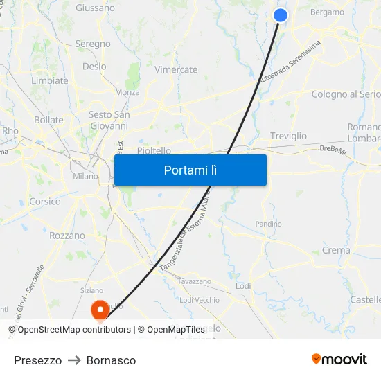 Presezzo to Bornasco map